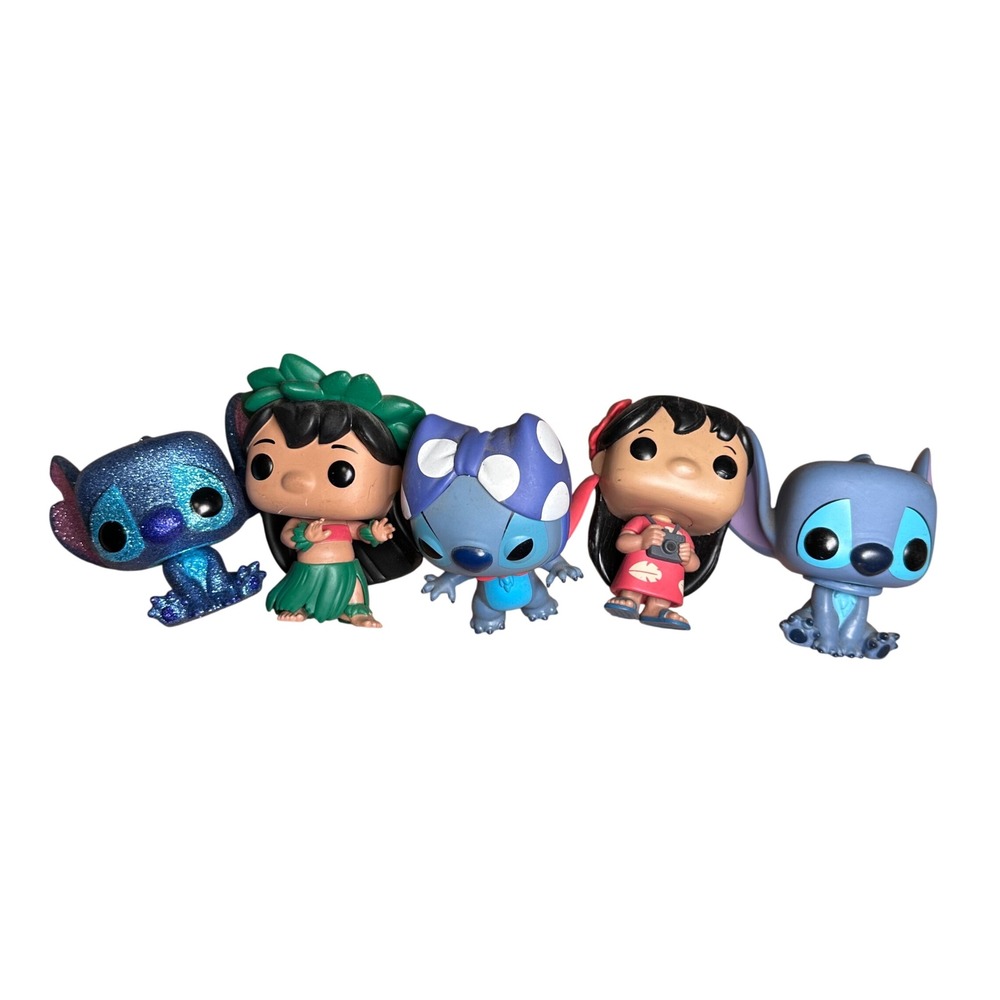 Disney Lilo and Stitch Funko Pop Vinyl Figure Lot of 5 Glitter Hula Superhero